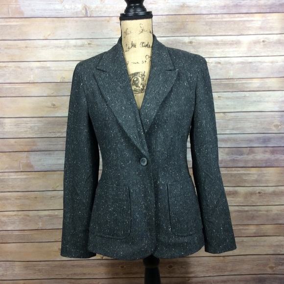 Express Jackets & Blazers - Express Size 3/4 Gray Tweed One Button Blazer